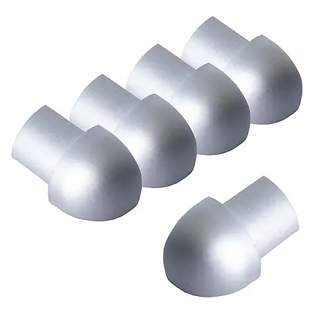 Dalsys  Viertelkreis-Profil 5x Außeneck Fliesenschiene 8mm Aluminium Silber matt