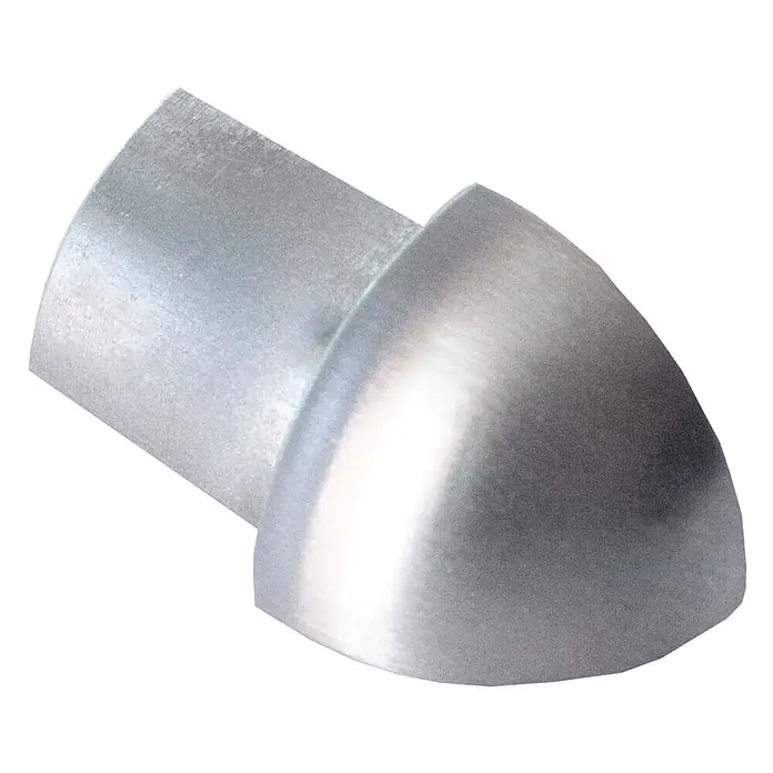 Dalsys Viertelkreis-Profil 8mm Außeneck Fliesenschiene Edelstahl Gebürstet - Edelstahl, Silber - Silberne, gebürstete Metall-L-förmige Eckkappe für Rohre.