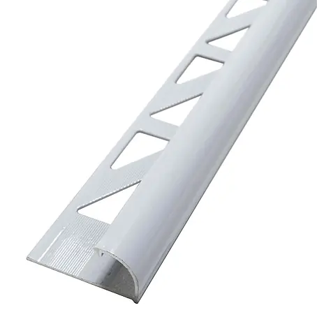 Dalsys  Viertelkreis-Profil 2,5m Fliesenschiene 10mm Aluminium Weiß
