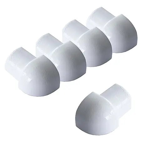 Dalsys  Viertelkreis-Profil 5x Außeneck Fliesenschiene 10mm Aluminium Weiß