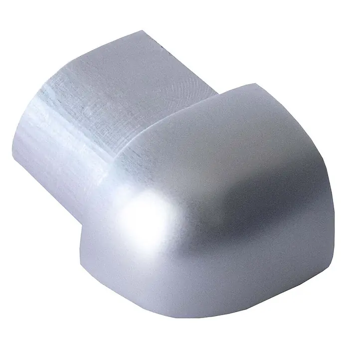 Dalsys Viertelkreis-Profil 12,5mm Außeneck Fliesenschiene Aluminium Chrom - Aluminium, Silber - Silberfarbenes, abgerundetes Eckstück aus Metall oder Kunststoff.