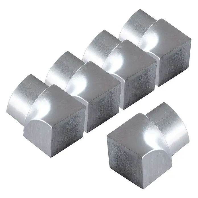 Dalsys Viertelkreis-Profil 5x Inneneck 12,5mm Fliesenschiene Viertelkreis Edelstahl Gebürstet - Edelstahl, Silber - Mehrere L-förmige Eckverbinder aus gebürstetem Silbermetall.