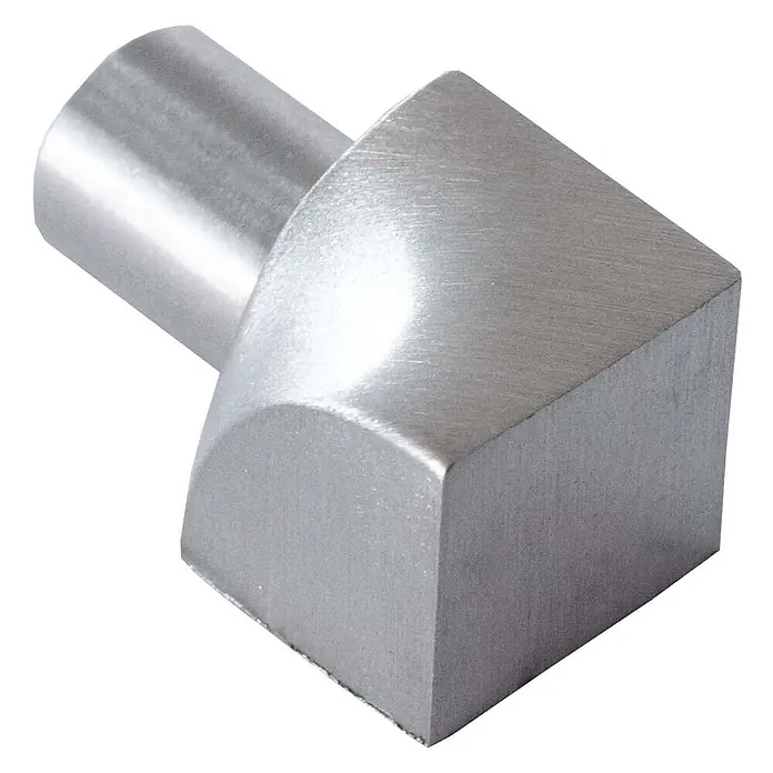 Dalsys Viertelkreis-Profil 10mm Inneneck Fliesenschiene Viertelkreis Edelstahl Gebürstet - Edelstahl, Silber - Gebürsteter silberner Metall-Regalträger mit zylindrischem Stift und quadratischem, abgerundetem Kopf.
