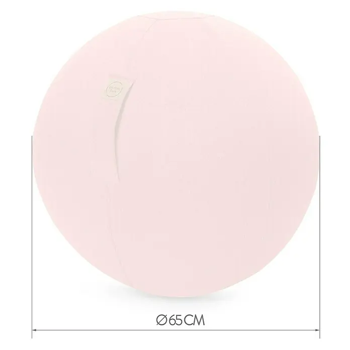 Sitting Ball Gymnastikball Felt - Lachs, Durchmesser: 65 cm, 100 % Polyester - Ein pastellrosa Sitzball mit einem Durchmesser von 65 cm, ideal für Ergonomie und aktives Sitzen im Büro oder zu Hause.