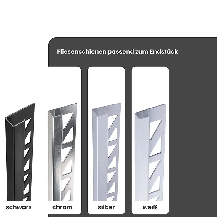 Dalsys Quadroprofil 8mm Endstück Quadratprofil Alu Silber matt, eloxiert - Aluminium, Silber, 0,8 cm - Fliesenprofile in Schwarz, Chrom, Silber und Weiß.