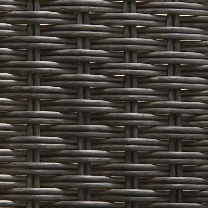 Outsunny Garten-Schaukelstuhl Geflochten aus Polyrattan - PE Polyrattan, Braun, Cremeweiß, B x T x H: 88 x 88 x 98 cm - Dunkelgraue, geflochtene Kunststoffrattan-Textur, häufig für Gartenmöbel verwendet.