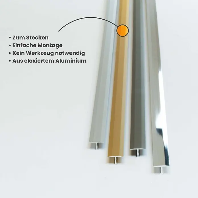 Dalsys T-Profil 100cm x 26mm Übergangsschiene Silber - Aluminium, Silber - Eloxierte Aluminium-T-Profile zum Stecken, in verschiedenen Metallfarben.