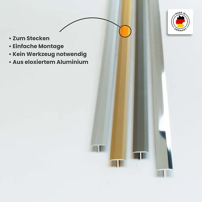Dalsys T-Profil 100cm x 26mm Übergangsschiene Silber - Aluminium, Silber - Eloierte Aluminium-Übergangsprofile in verschiedenen Metallfarben zur einfachen Steckmontage.