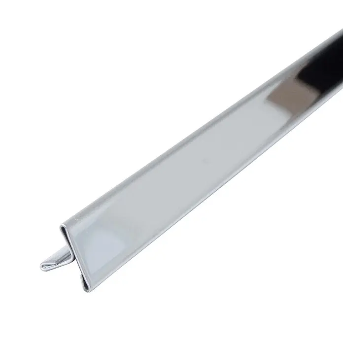 Dalsys T-Profil 2,5m Fliesenschiene 25mm Poliert - Edelstahl, Silber - Poliertes Chrom-T-Profilband zur Kantenveredelung.