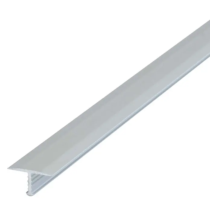 Dalsys T-Profil 100cm x 26mm Übergangsschiene Silber - Aluminium, Silber - Hellgraues T-Profil, oft als Bodenübergangsleiste oder Zierleiste verwendet.