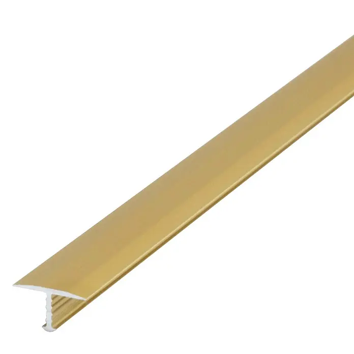 Dalsys T-Profil 100cm x 13mm Übergangsschiene Gold - Aluminium, Gelb - Goldene T-Profil Übergangsschiene für Bodenbeläge.