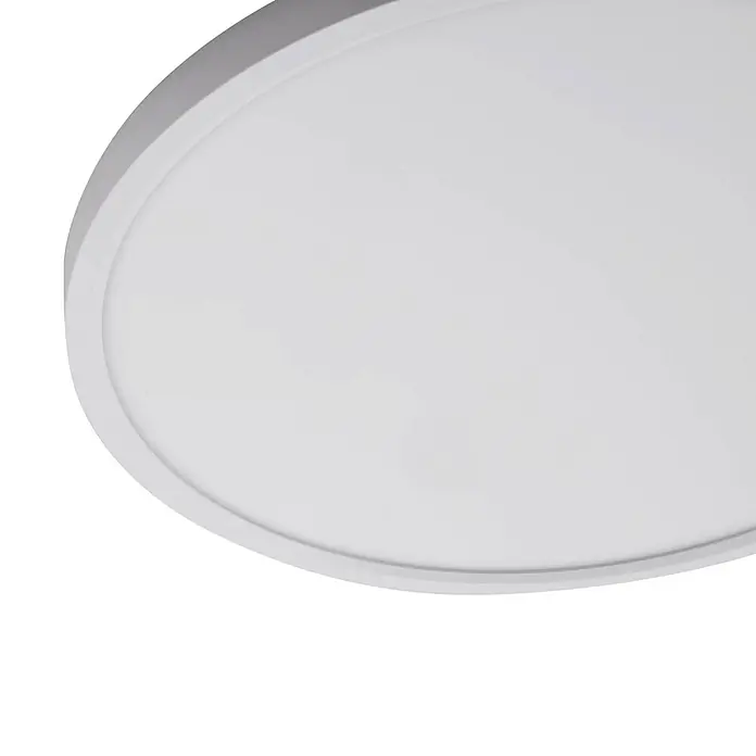 Lindby Deckenleuchte Pravin - L x B x H: 40 x 40 x 2,5 cm, weiß / opal, weiß / opal - Weißes, rundes, flaches LED-Deckenlicht mit glatter Oberfläche.