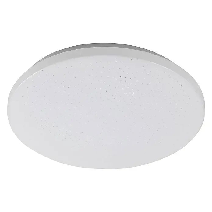 Lindby Deckenleuchte Astera - weiß / opal - Runde weiße LED-Deckenleuchte mit Sternenhimmeleffekt-Diffusor.