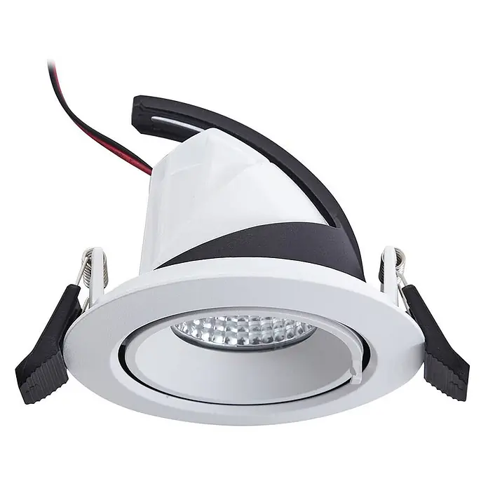 Arcchio Deckenstrahler Harcos - weiß / opal - Weißer und schwarzer LED-Einbaustrahler mit Schwenkfunktion und Federklammern zur Montage.