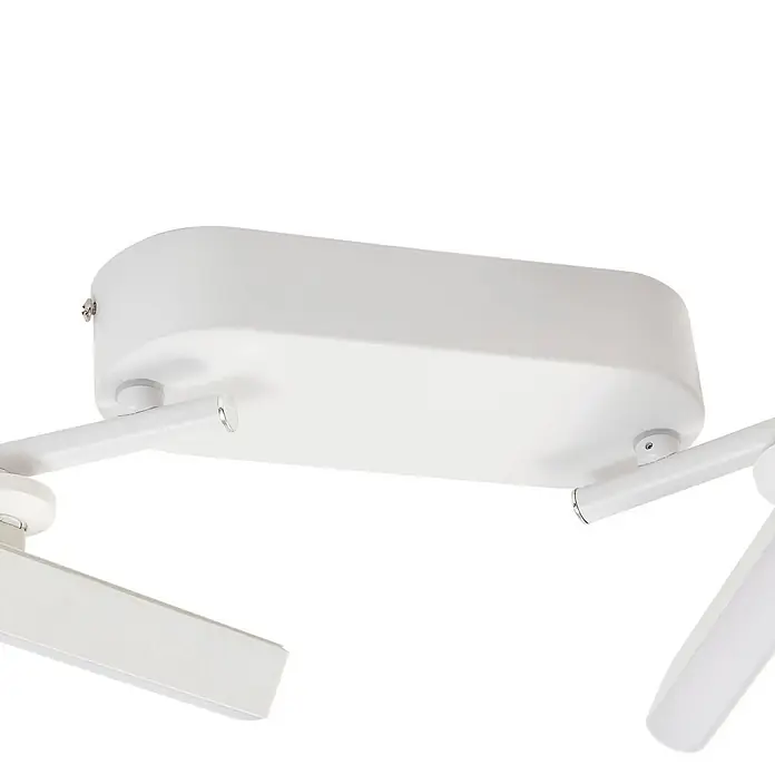 Lindby Deckenstrahler Eldrin - weiß / opal, weiß / opal - Weiße rechteckige Leuchte mit verstellbaren Armen und linearen Lichtquellen.