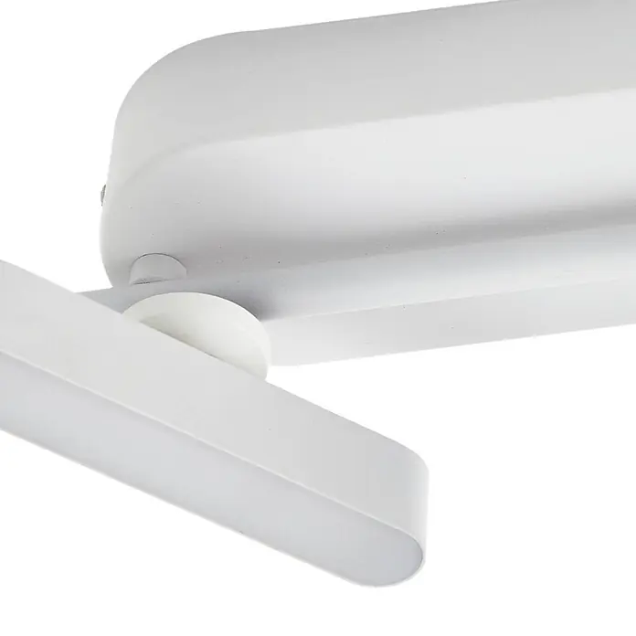 Lindby Deckenstrahler Eldrin - weiß / opal, weiß / opal - Weiße verstellbare Leuchte mit zwei länglichen Lichtpaneelen.