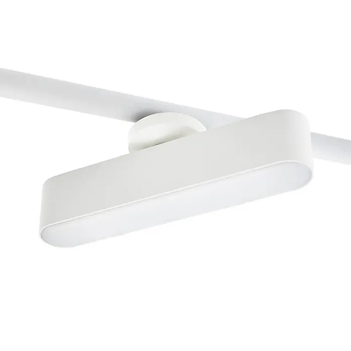 Lindby Deckenstrahler Eldrin - weiß / opal, weiß / opal - Weißer, ovaler Schienenstrahler, auf einer Schiene montiert, mit diffusem Licht.