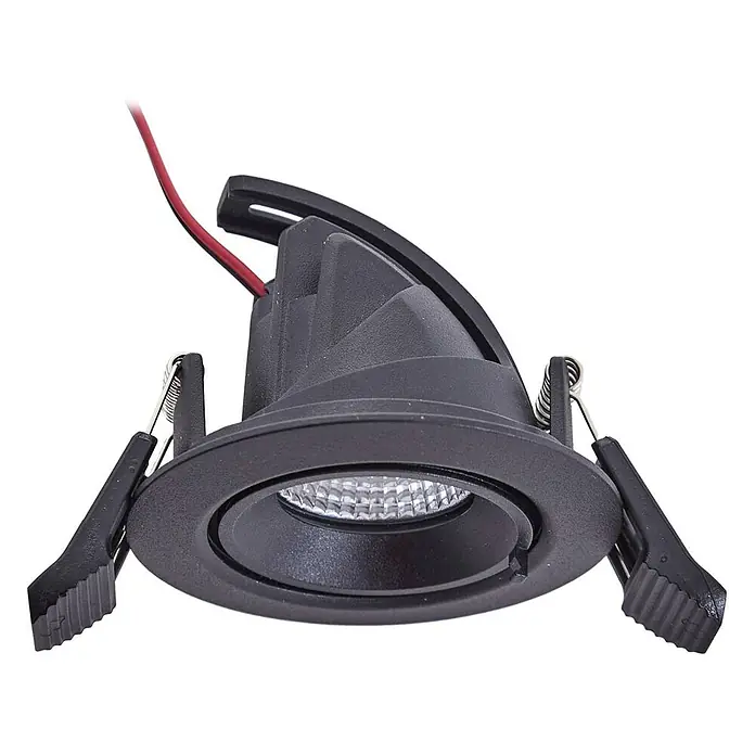 Arcchio Deckenstrahler Harcos - schwarz - Schwarzer LED-Einbaustrahler mit klarer Linse und Federklemmen zur Befestigung.
