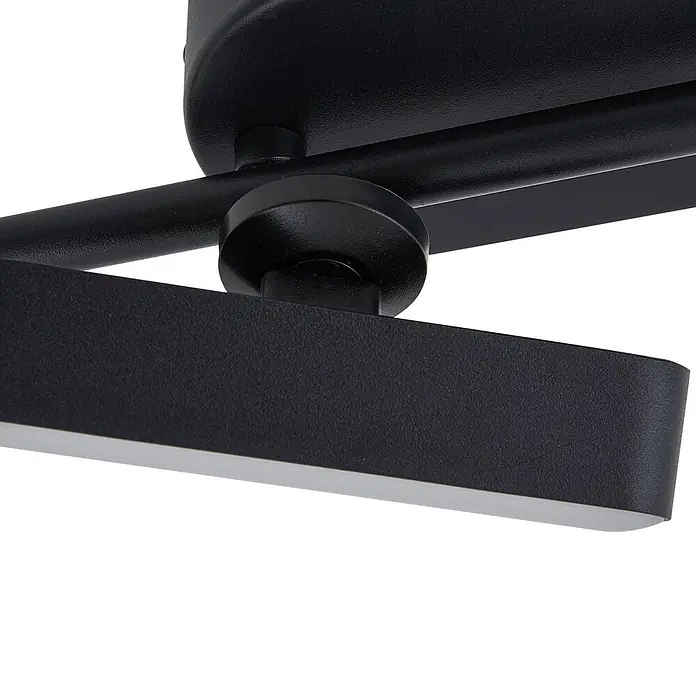 Lindby Deckenstrahler Eldrin - L x B x H: 152 x 13 x 13,2 cm, schwarz, schwarz - Schwarze matte Metall-Leuchte mit Schwenkgelenk und integriertem LED-Streifen.