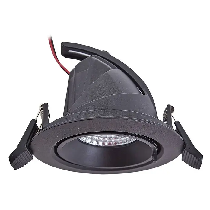 Arcchio Deckenstrahler Harcos - L x B x H: 11 x 11 x 0,2 cm, schwarz - Schwarzer, verstellbarer LED-Einbaustrahler mit Befestigungsklammern und Stromkabeln.