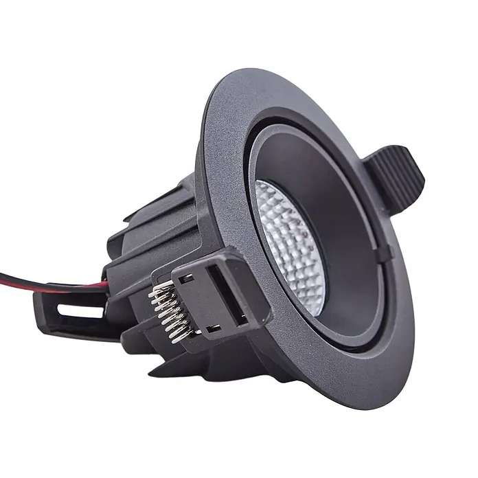 Arcchio Deckenstrahler Harcos - L x B x H: 11 x 11 x 0,2 cm, schwarz - Schwarzer Einbau-LED-Strahler mit strukturierter Oberfläche und integrierter LED, inklusive Befestigungsklammern und Kabeln.