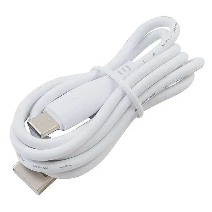 Lindby Tischleuchte Nevijo - L x B x H: 18 x 18 x 17,5 cm, grün, grün - Weißes aufgerolltes USB-A zu USB-C Kabel, mit einem Kabelbinder gesichert.