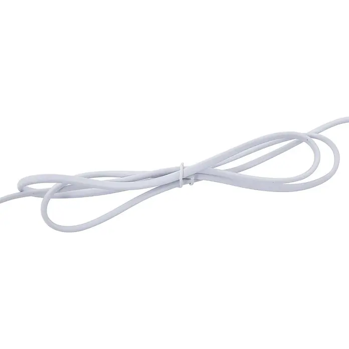 Lindby Tischleuchte Kerimi - L x B x H: 24 x 24 x 29 cm, weiß / opal, weiß / opal, E27 - Weißes Kabel mit weißem Kabelbinder gebündelt.