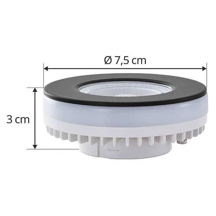 Lindby LED-Lampe Gx53 - Nicht Dimmbar, Warmweiß, 360 lm, 4,8 W - Rundes weiß-schwarzes LED-Licht, 7,5 cm Durchmesser, 3 cm hoch.
