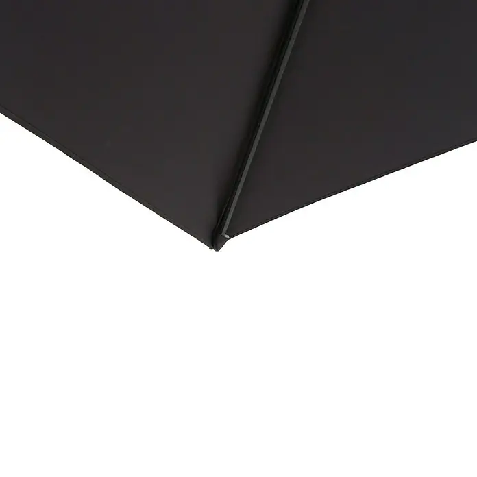 Sunfun Techo de repuesto Capri - Antracita - Primer plano de una sombrilla de patio oscura, que proporciona sombra y protección solar. Ideal para jardines o terrazas.