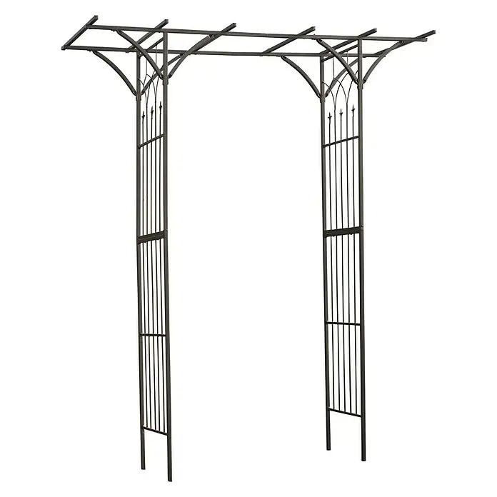 Nature Rosenbogen - Schwarz - Ein freistehender, dekorativer Metallbogen für Gärten. Ideal als Rankhilfe und Blickfang im Außenbereich.