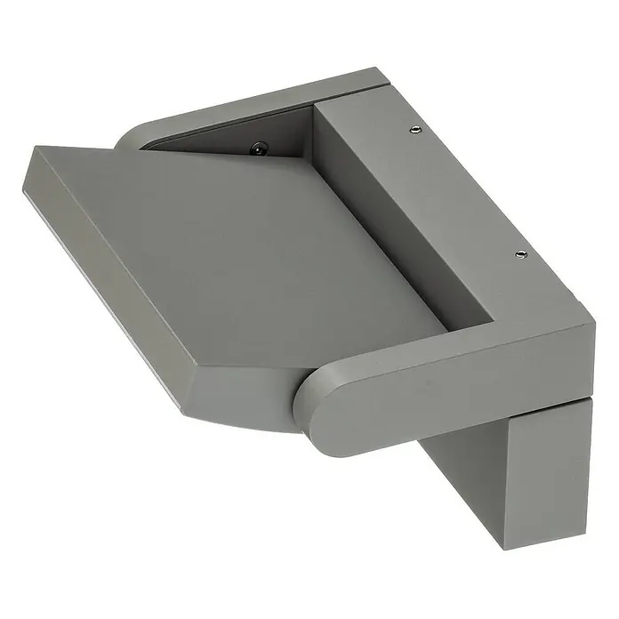 Lindby Außenwandleuchte Sherin - alu / grau / zink, IP54 - Graue, verstellbare Wandleuchte mit rechteckigem Design.