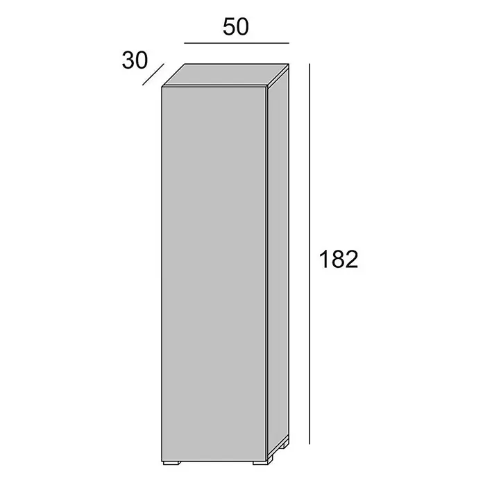 Kiamami Valentina Holz-Mehrzweckschrank - 50 x 30 x 182 cm, Beige - Grauer Hochschrank (50cm B x 30cm T x 182cm H).