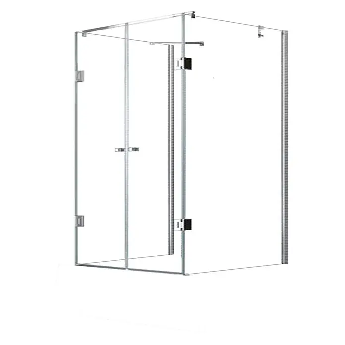 Glaszentrum Hagen U-Duschkabine Glaszentrum Hagen 100x80x100x195 cm Ares U-Duschkabine - Imprägniert, Farblos - Duschkabine aus Klarglas mit silbernen Metallrahmen und Scharnieren.