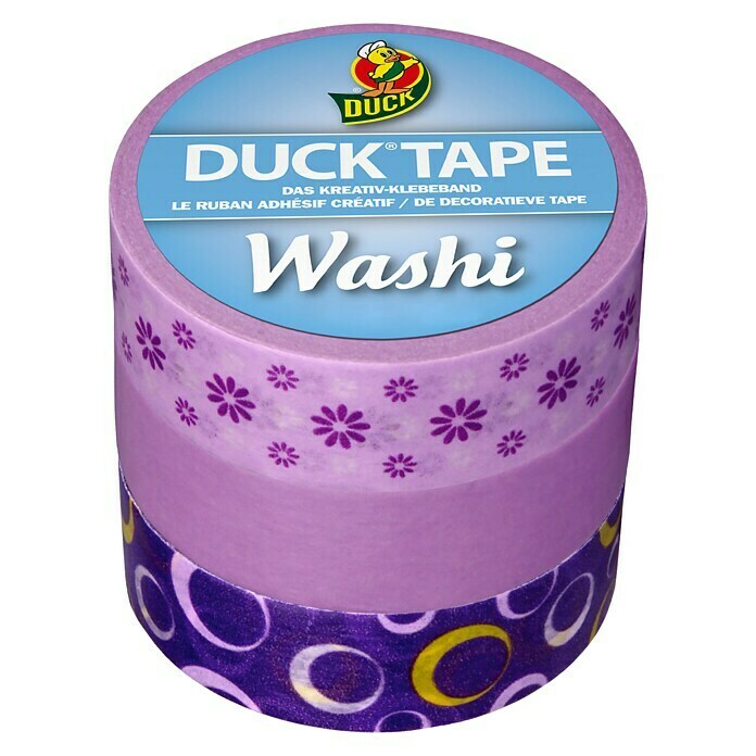 Duck Tape Kreativklebeband Washi 3er-Set Purple10 m x 15 mm Front View