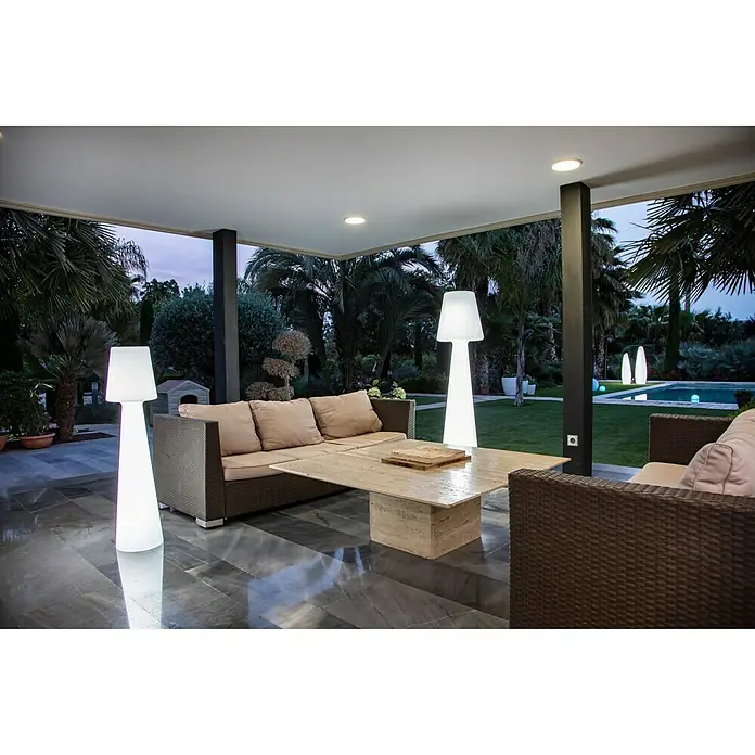 New Garden Lámpara de diseño para exterior LED Lola - 25 W, Blanco frío, Altura: 110 cm - Acogedora zona de estar al aire libre con luminosas lámparas de pie, creando un ambiente relajado para las noches sociales al aire libre.