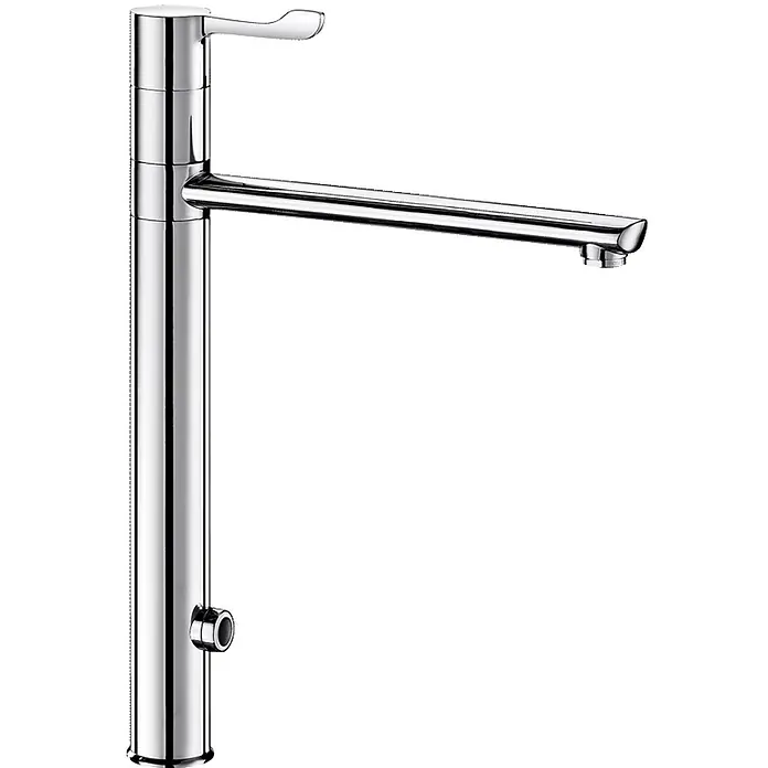 Delabie Spültischarmatur Delabie -  - Glänzende Chrom-Küchenarmatur mit Einhebelmischer.