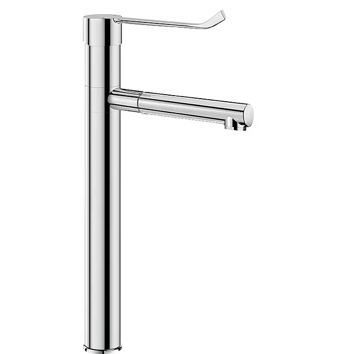 Delabie Spültischarmatur Delabie -  - Hoher Wasserhahn aus poliertem Chrom mit Einhebelmischer.