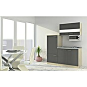 Respekta Cocina compacta Luis (Ancho: 160 cm, Gris, Placa de cocción, frigorífico y microondas) | BAUHAUS