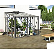 Vitavia Gewächshaus Helena 7000 (2,66 x 2,71 x 2,39 m, Farbe: Anthrazit, Einscheibensicherheitsglas (ESG))