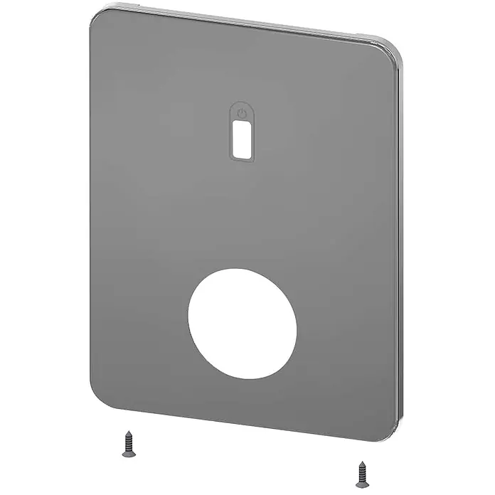 KWC Waschbecken KWC -  - Graue Abdeckplatte mit abgerundeten Ecken, Aussparung für Ein/Aus-Symbol und großer runder Aussparung, inklusive zwei Befestigungsschrauben.