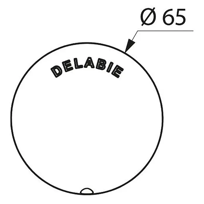 Delabie Betätigungsplatte -  - Rundes DELABIE-Teil, Durchmesser 65 mm, mit kleiner Kerbe.