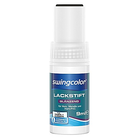 swingcolor Buntlack Acryl Lackstift (Schwarz, Glänzend, 9 ml, Wasserbasiert)