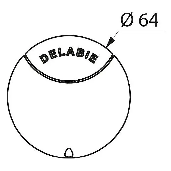 Delabie Betätigungsplatte -  - DELABIE Rundabdeckung, 64 mm Durchmesser.