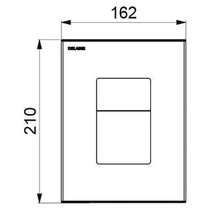 Delabie Betätigungsplatte Delabie WC-Druckspüler TEMPOFLUX 3,G 3/4, UP,AB, sat., 3l/6l, Set2/2 -  - DELABIE rechteckige Spülplatte, 162x210mm, mit zwei Spültasten.