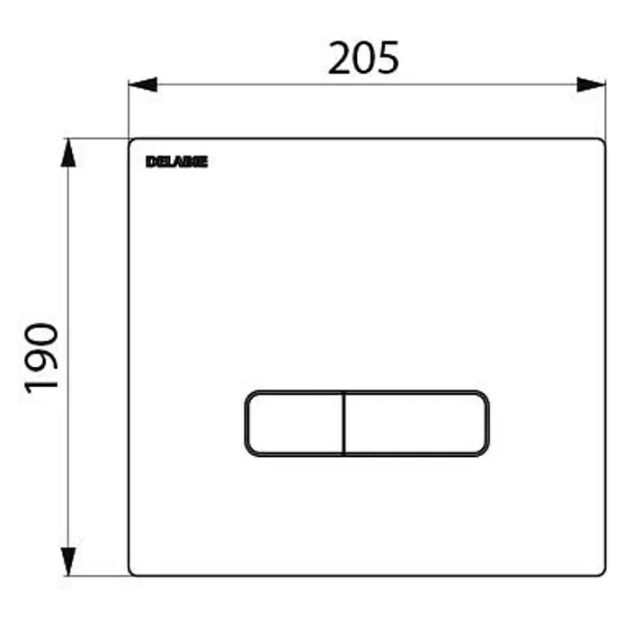 Delabie Betätigungsplatte Delabie WC-DrSp. TEMPOFLUX 3, G3/4, UP,AB, Glas schw., 3l/6l, Set2/2 -  - Weiße rechteckige Zwei-Mengen-WC-Betätigungsplatte.
