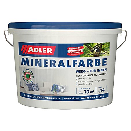 Adler Wandfarbe Eimer (Weiß, Lösemittelfrei, 14 kg)