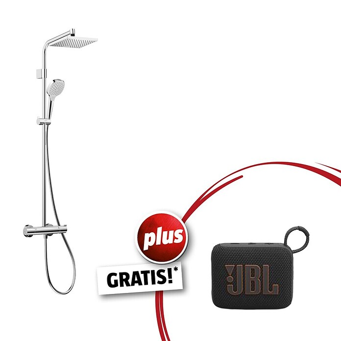 Hansgrohe Duschsystem Moventa E 230 + JBL Box GRATIS (Anzahl Strahlarten: 1 Stk., Chrom) | BAUHAUS