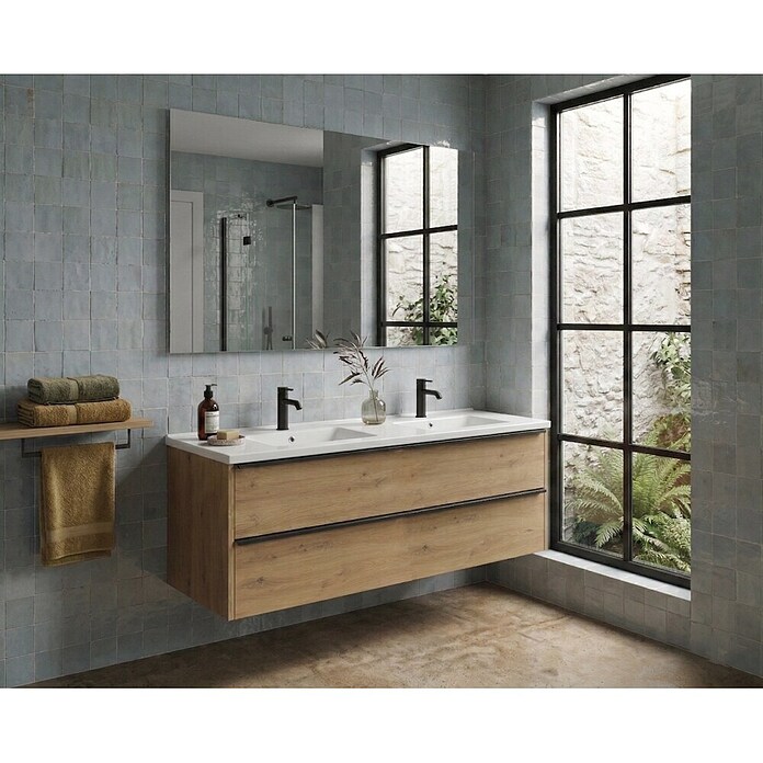 Futurbath Conjunto de mueble de baño Life (Ancho: 120 cm, Roble, 3 pzs.) | BAUHAUS