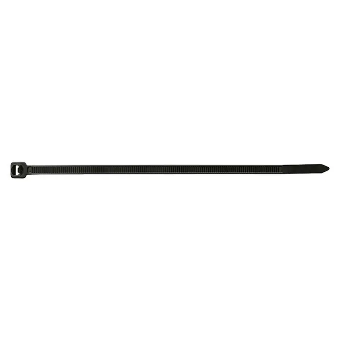 Index Bridas para cables de Nylon - An x L: 36 x 200 mm, Plástico, Negro - Bridas de plástico negra con superficie acanalada y cabeza de bloqueo para asegurar cables o alambres.