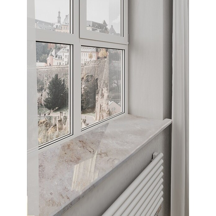 Fensterbank Jura (126 x 25 x 2 cm, Braun/Beige/Gelb, Poliert)